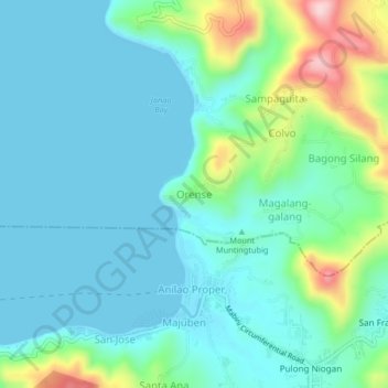 Orense地形图、海拔、地势