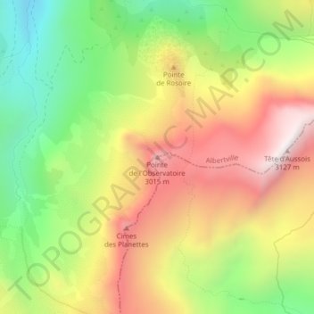 Pointe de l'Observatoire地形图、海拔、地势