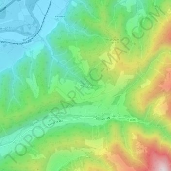 Fötschach地形图、海拔、地势