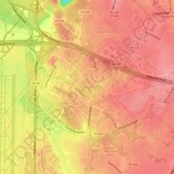 McNair地形图、海拔、地势