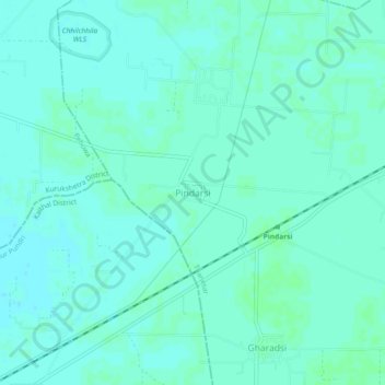 Pindarsi地形图、海拔、地势