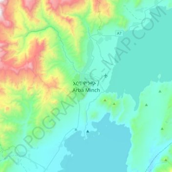 Arba Minch地形图、海拔、地势