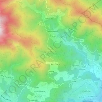 La Blache地形图、海拔、地势
