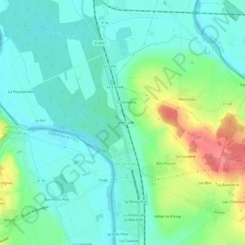 La Demi-Lune地形图、海拔、地势
