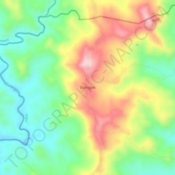Barrigon地形图、海拔、地势