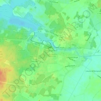 La Petite Sapinière地形图、海拔、地势