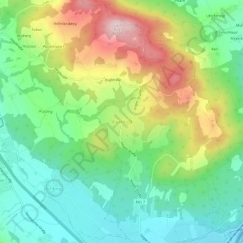 Kleinhögl地形图、海拔、地势