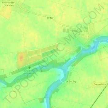 Le Terrain d'Aviation地形图、海拔、地势