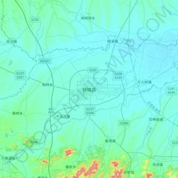 舒城县地形图、海拔、地势