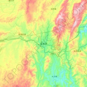 富源县地形图、海拔、地势