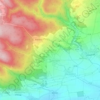 Griechenberg地形图、海拔、地势