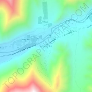 Andacollito地形图、海拔、地势