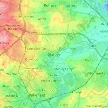 Stanley地形图、海拔、地势