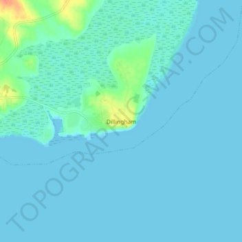 Dillingham地形图、海拔、地势