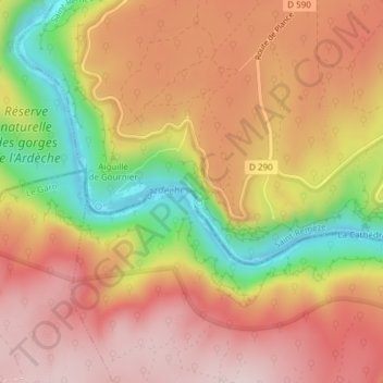 Rapide du Grand Gour地形图、海拔、地势