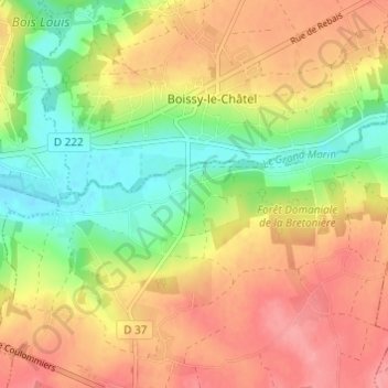 Le COrbier地形图、海拔、地势