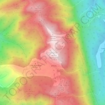 Guadagnolo地形图、海拔、地势