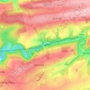 Chansin地形图、海拔、地势