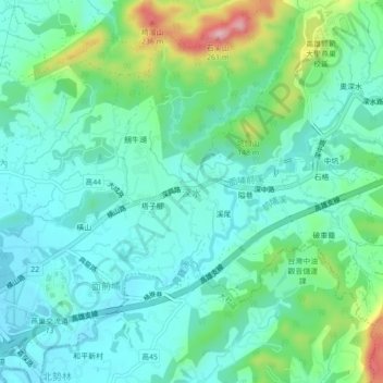 深水地形图、海拔、地势