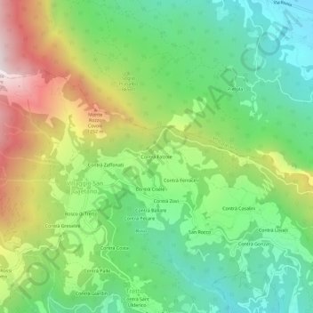 Contrà Falzoie地形图、海拔、地势