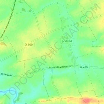 Chennetron地形图、海拔、地势