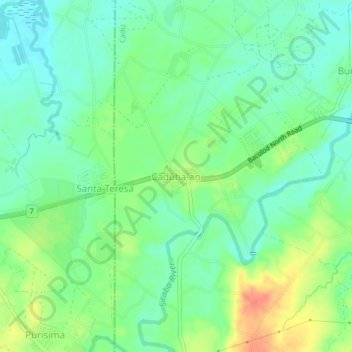 Caduha-an地形图、海拔、地势