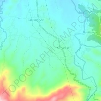 Sirnasari地形图、海拔、地势