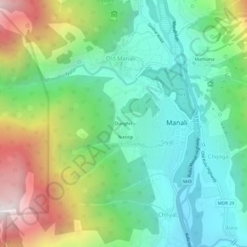 Dunghri地形图、海拔、地势