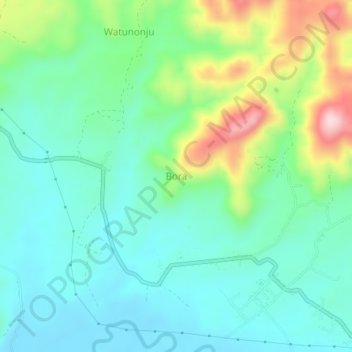 Bora地形图、海拔、地势