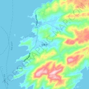 北壁乡地形图、海拔、地势