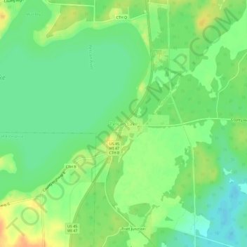 Pelican Lake地形图、海拔、地势