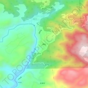 蒋阳地形图、海拔、地势