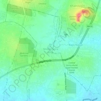 Shreekhetra Vihar地形图、海拔、地势