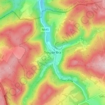 Trou de Bra地形图、海拔、地势