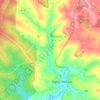 Librecy地形图、海拔、地势
