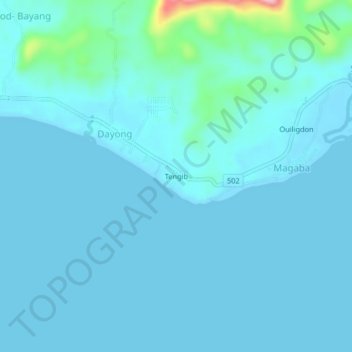 Tengib地形图、海拔、地势