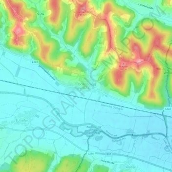 Hohenbrugg an der Raab地形图、海拔、地势