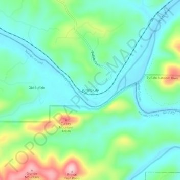 Buffalo City地形图、海拔、地势