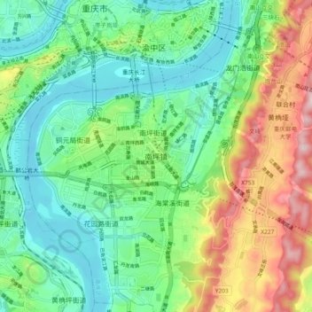 南坪镇地形图、海拔、地势
