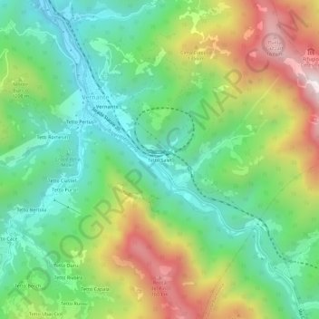 Tetto Salet地形图、海拔、地势