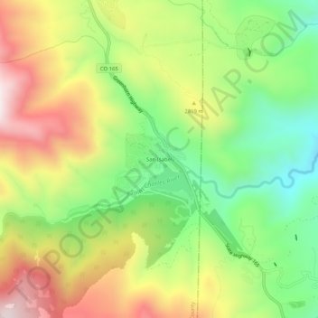San Isabel地形图、海拔、地势