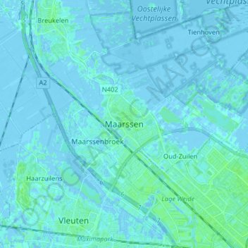 Maarssen地形图、海拔、地势