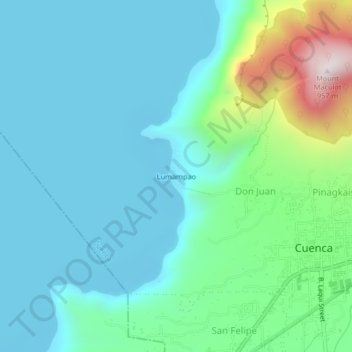 Lumampao地形图、海拔、地势