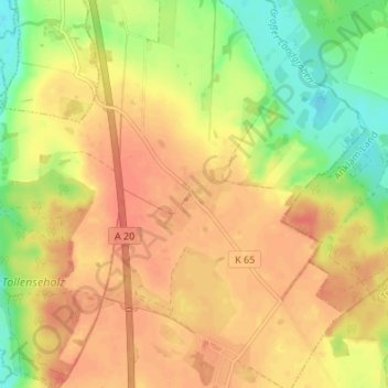 Kölln地形图、海拔、地势
