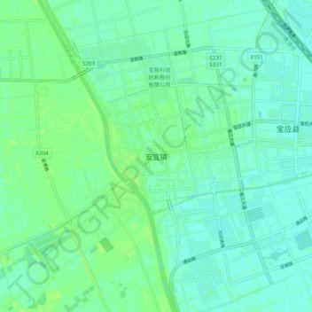 安宜镇地形图、海拔、地势