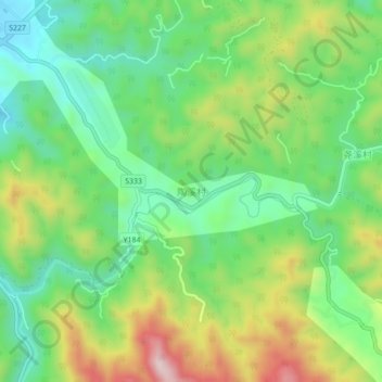 陶溪村地形图、海拔、地势