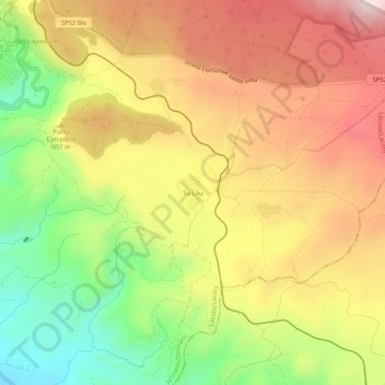 Su Lau地形图、海拔、地势