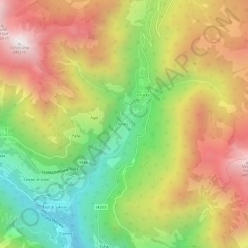 Andraz地形图、海拔、地势
