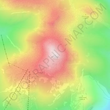 Åreskutan地形图、海拔、地势