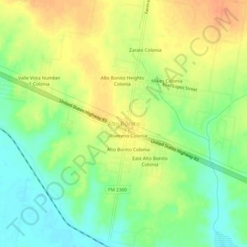 Alto Bonito地形图、海拔、地势